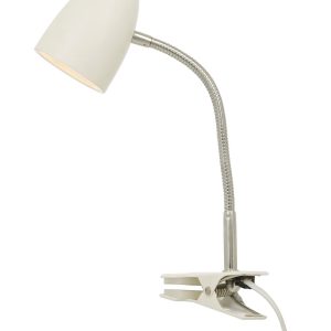 Aneta Lighting - Klemmelampe Sand/krom - Hvid - Skrivebordslamper - - Homeroom